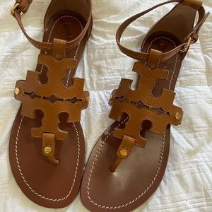 Tory Burch Phoebe Tan Leather Sandal $298 9.5